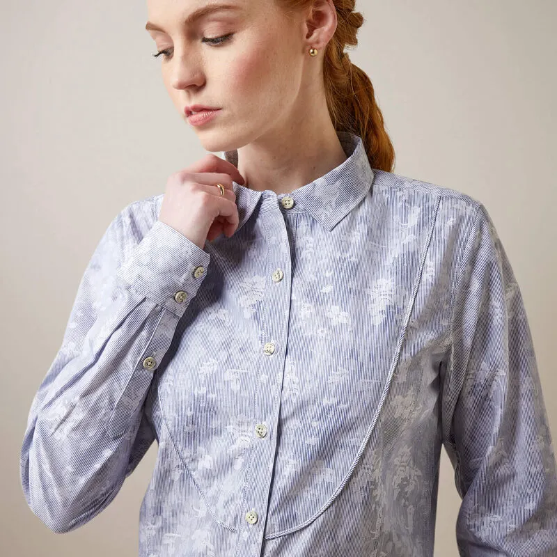 Ariat Muir Long Sleeve Blouse - Blue Jacquard-1